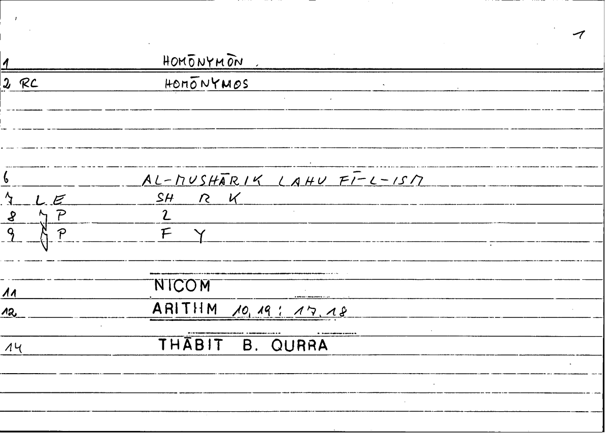 Filecard Nicom.Arithm.2308