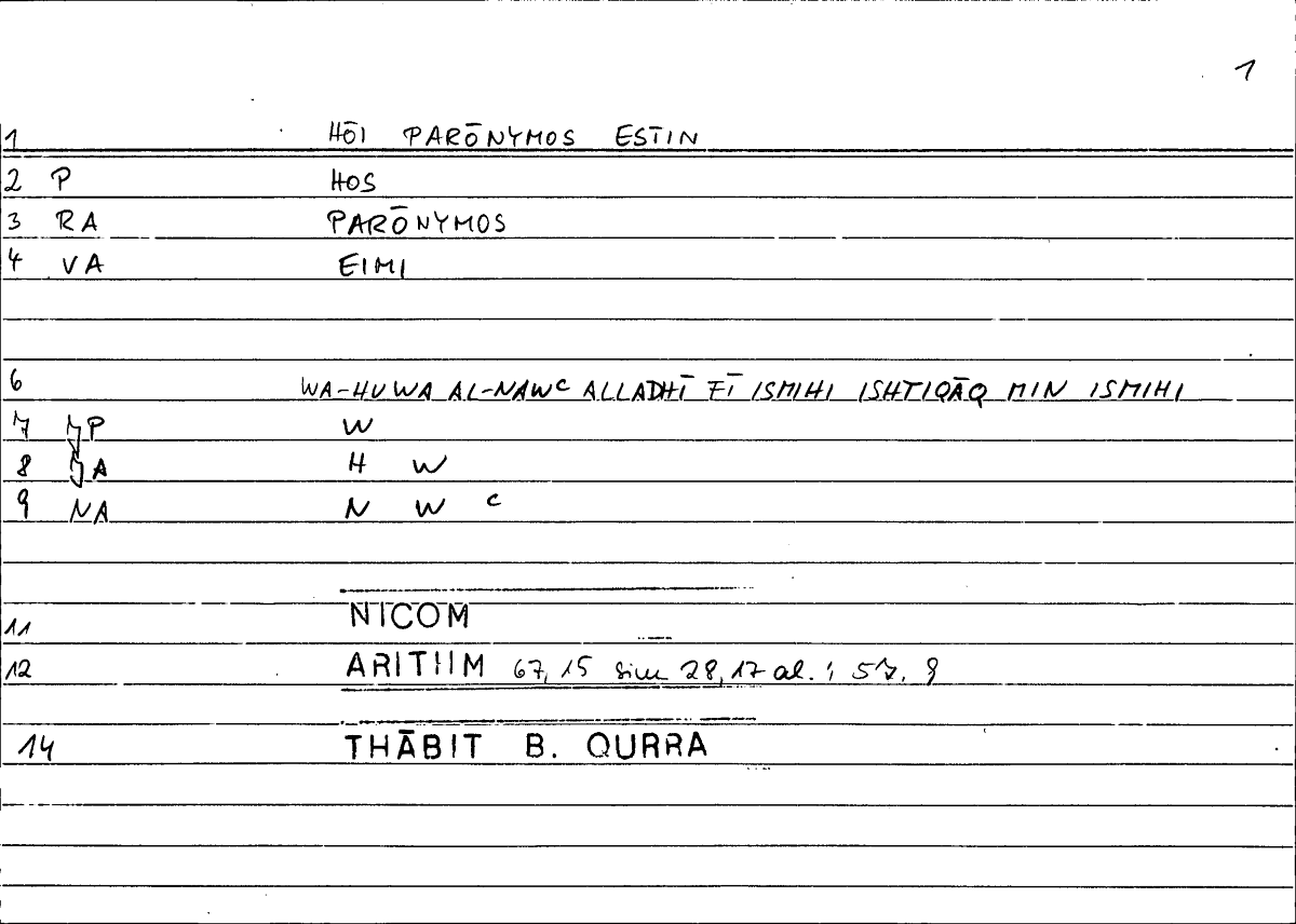 Filecard Nicom.Arithm.2315
