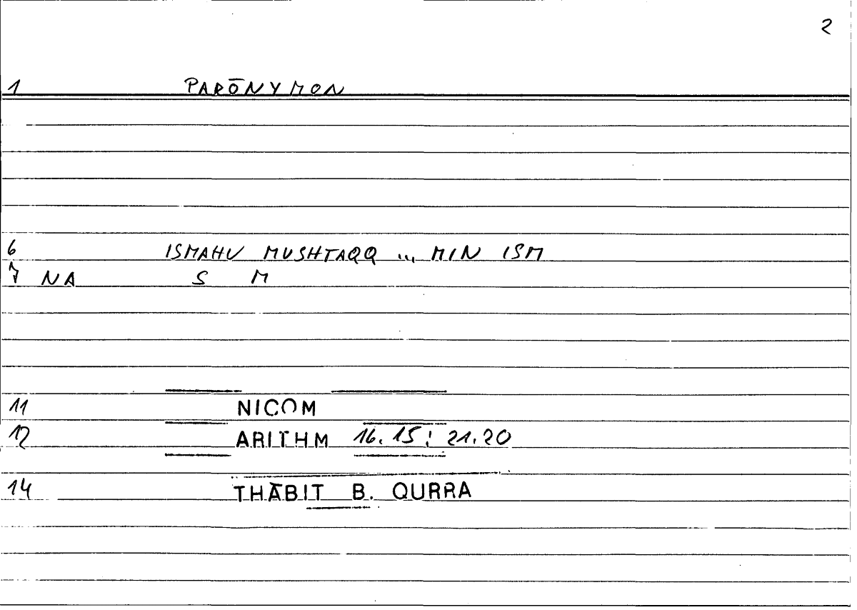 Filecard Nicom.Arithm.2328