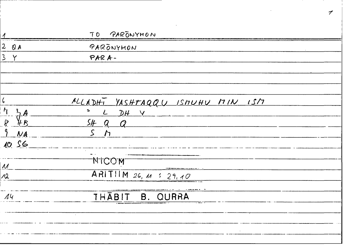 Filecard Nicom.Arithm.2333