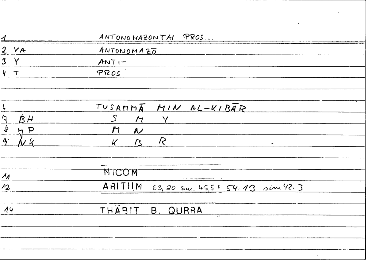 Filecard Nicom.Arithm.2371