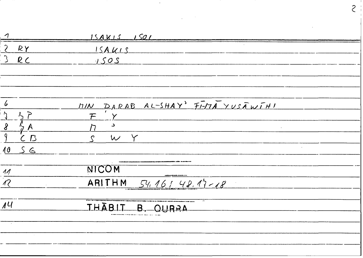 Filecard Nicom.Arithm.2397