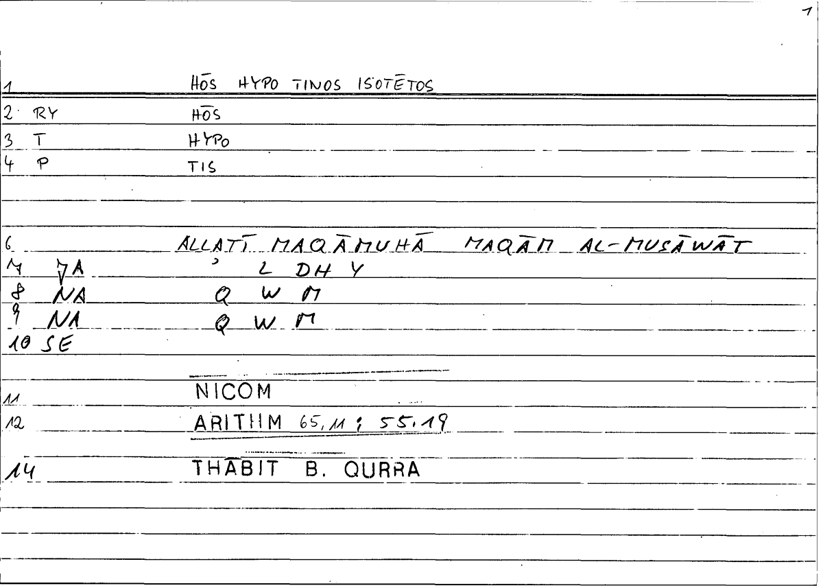 Filecard Nicom.Arithm.2433