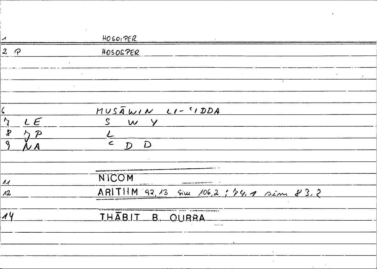 Filecard Nicom.Arithm.2449