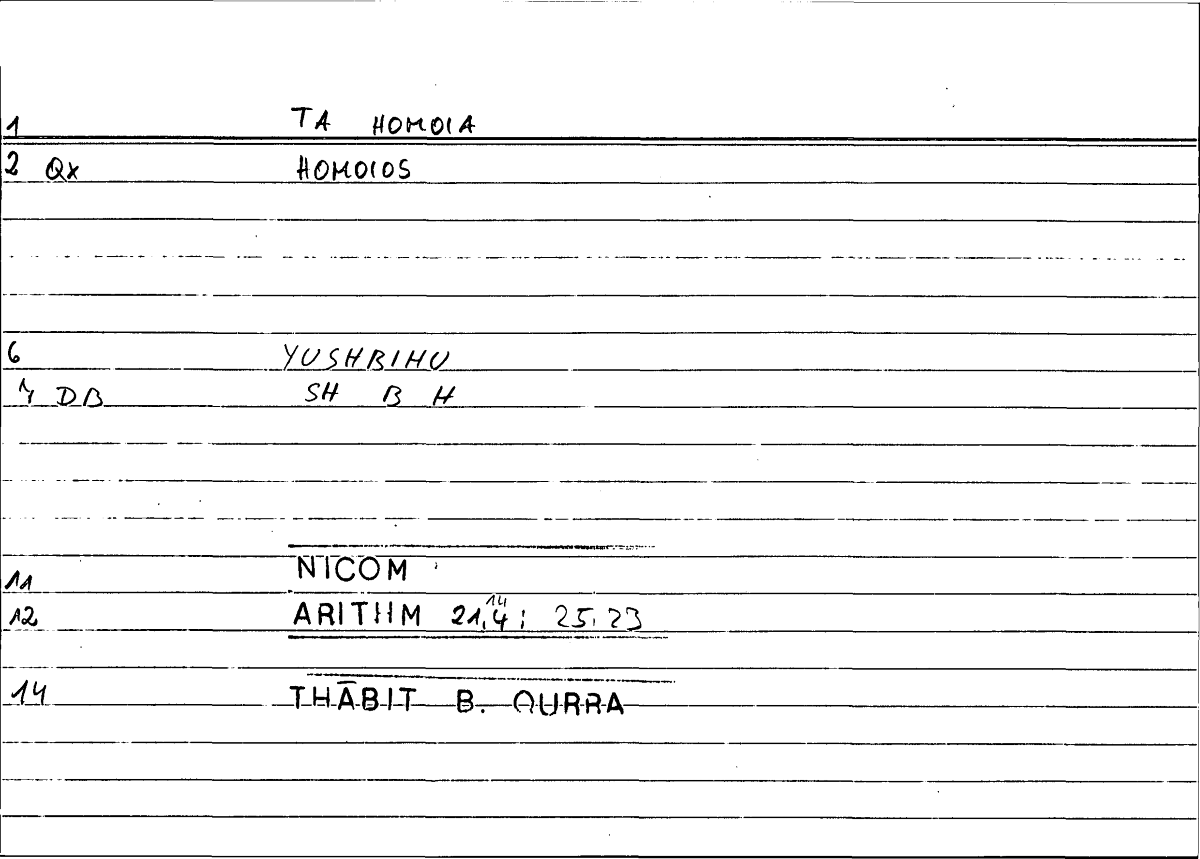 Filecard Nicom.Arithm.2518