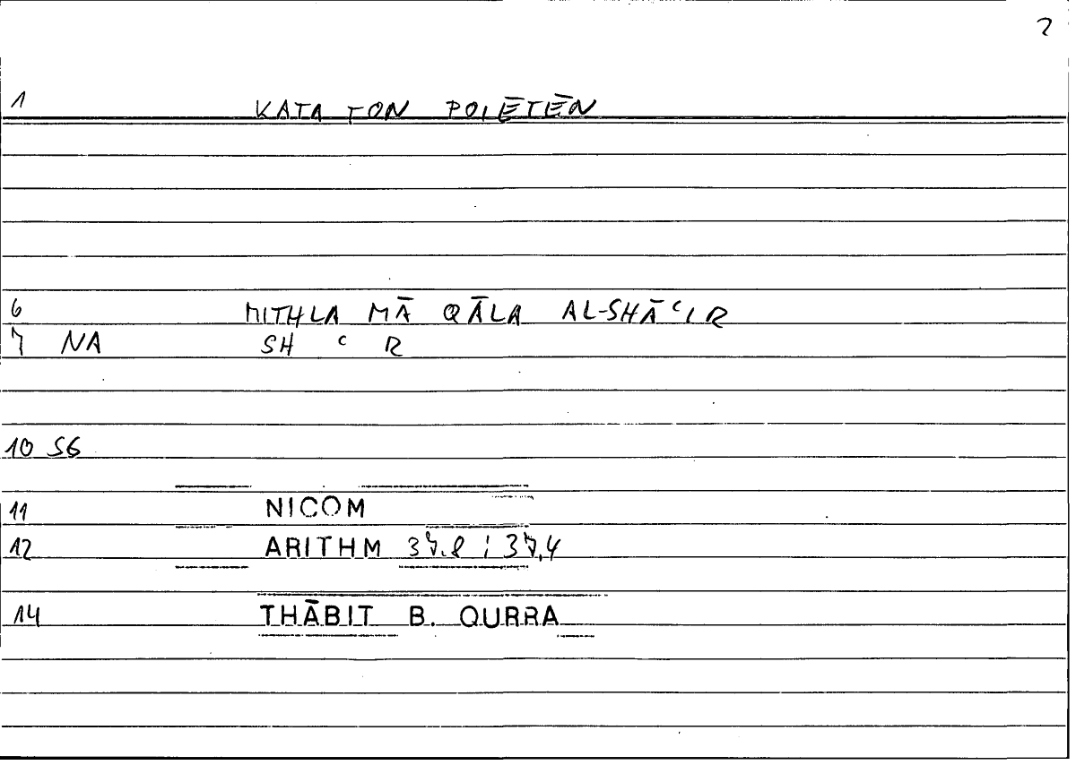 Filecard Nicom.Arithm.2578