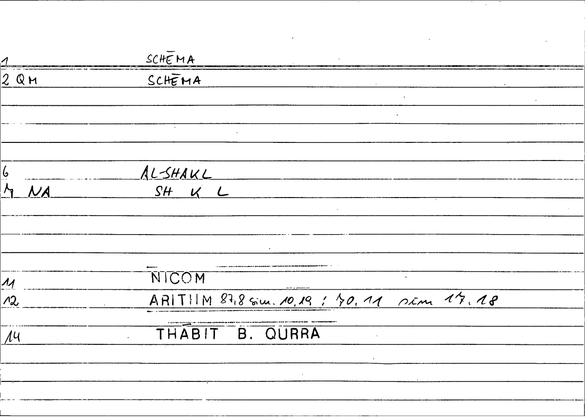 Filecard Nicom.Arithm.2581