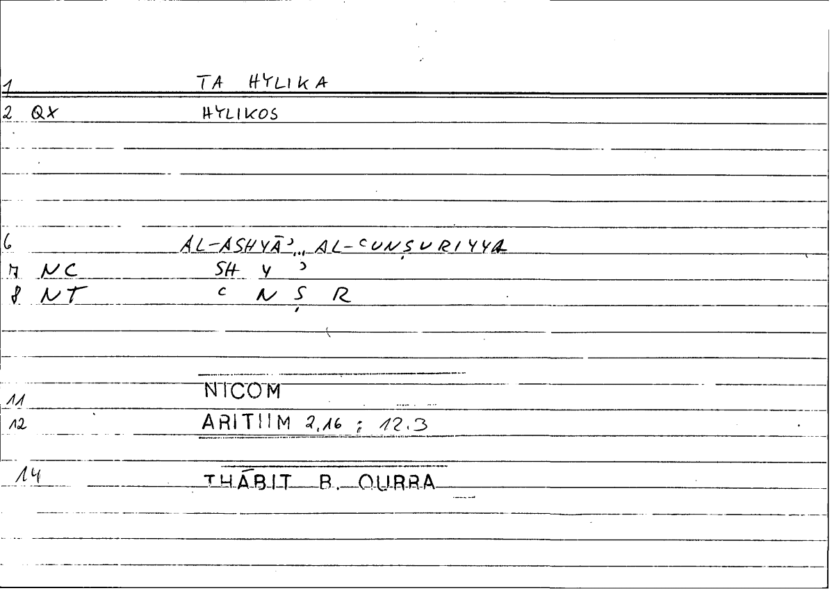 Filecard Nicom.Arithm.2651