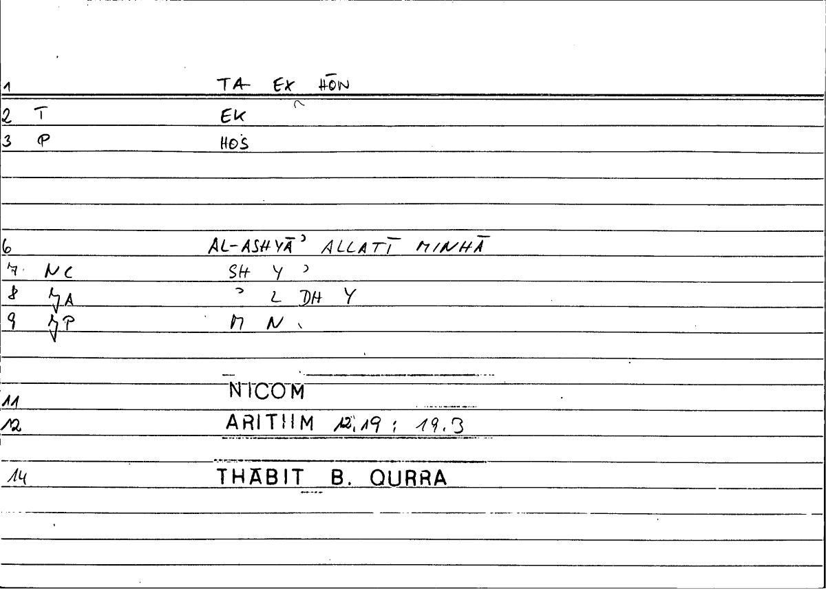 Filecard Nicom.Arithm.2657