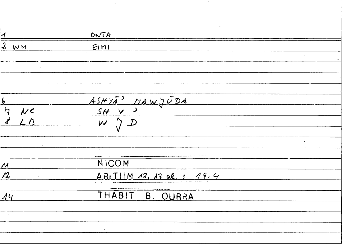 Filecard Nicom.Arithm.2658
