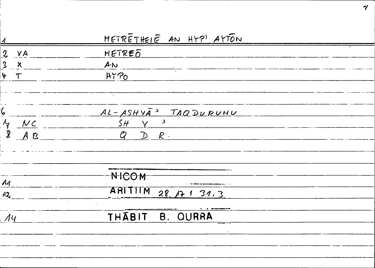 Filecard Nicom.Arithm.2724