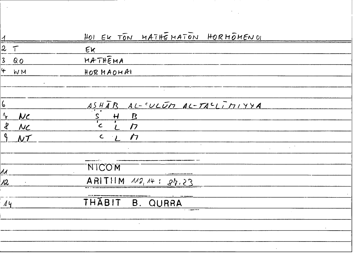 Filecard Nicom.Arithm.2749