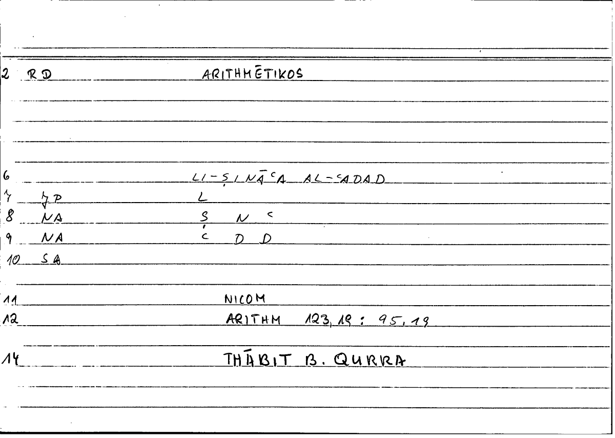 Filecard Nicom.Arithm.2791