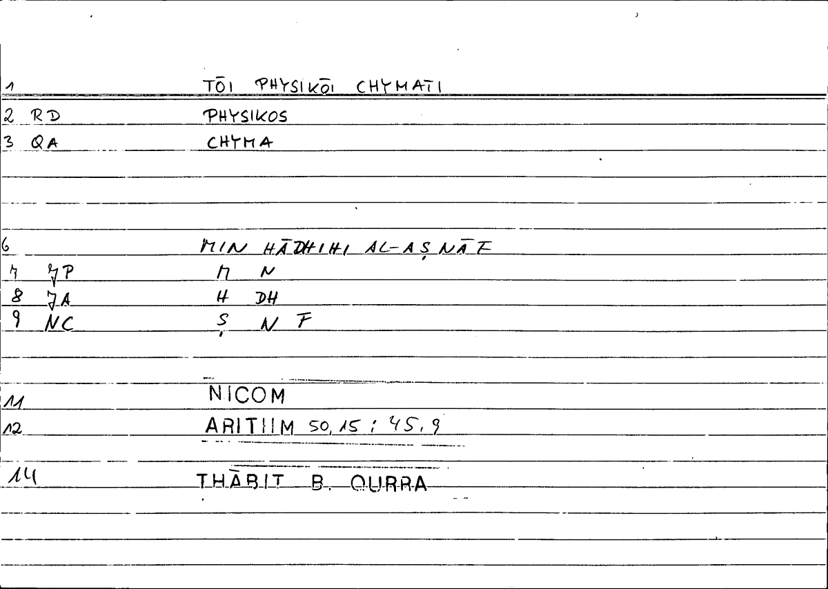 Filecard Nicom.Arithm.2804
