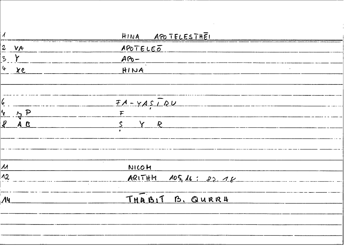Filecard Nicom.Arithm.2826
