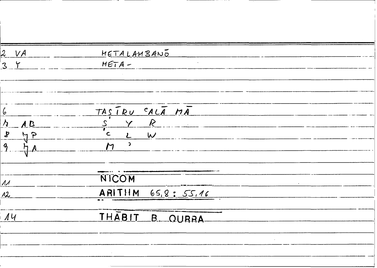 Filecard Nicom.Arithm.2839