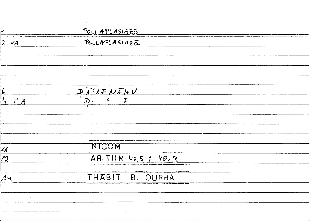 Filecard Nicom.Arithm.2921