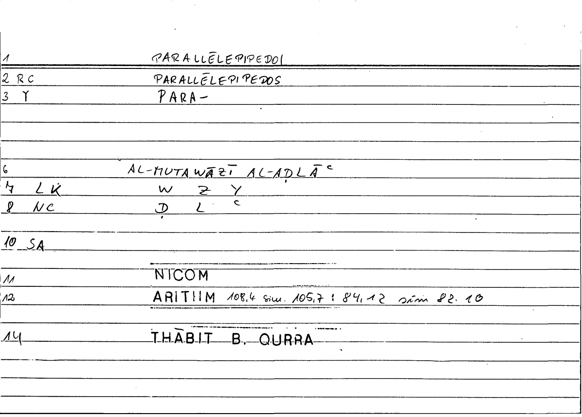 Filecard Nicom.Arithm.2936