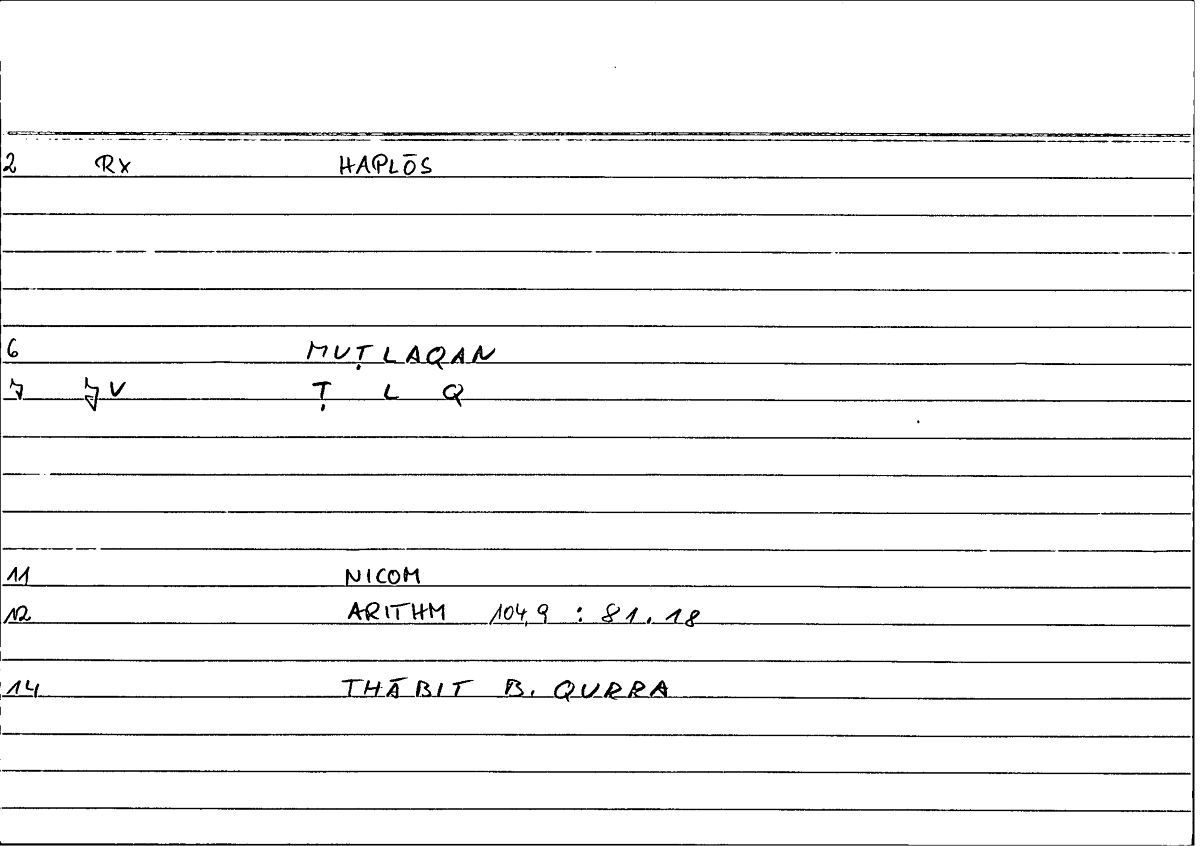 Filecard Nicom.Arithm.3046