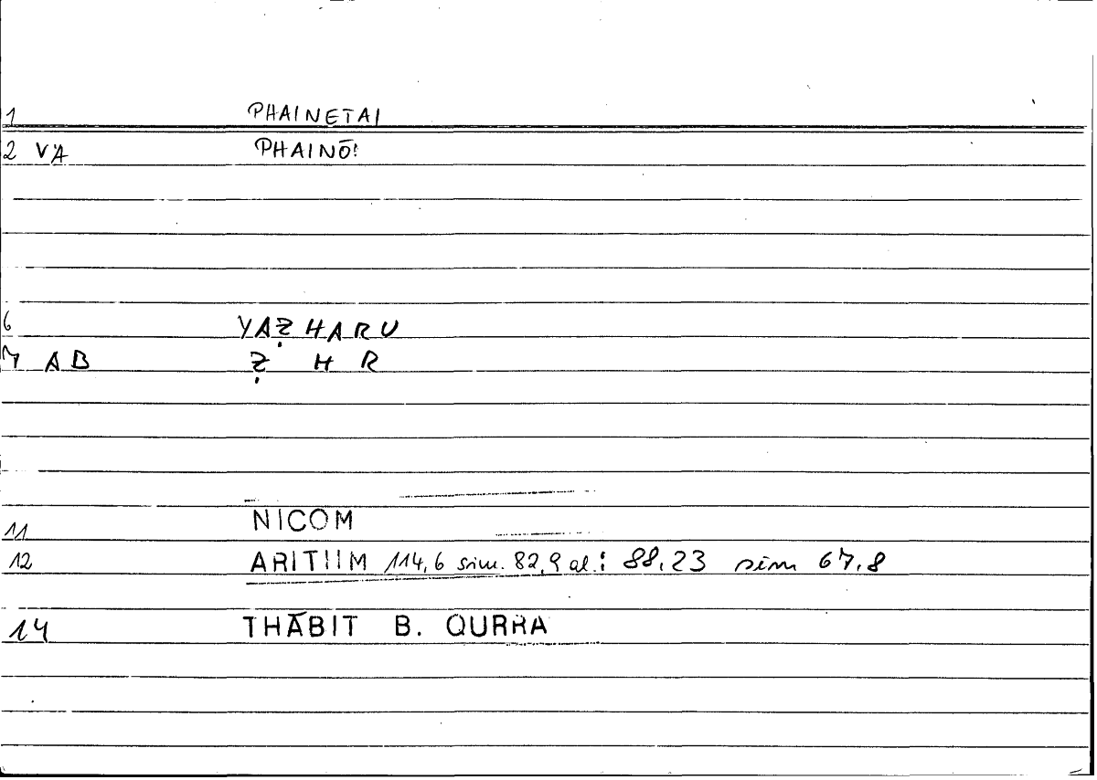 Filecard Nicom.Arithm.3063