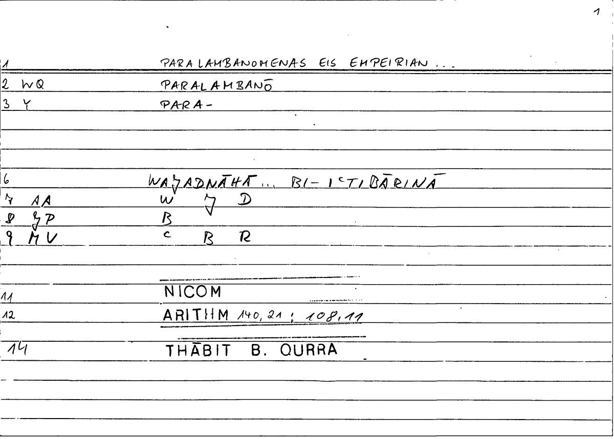 Filecard Nicom.Arithm.3077