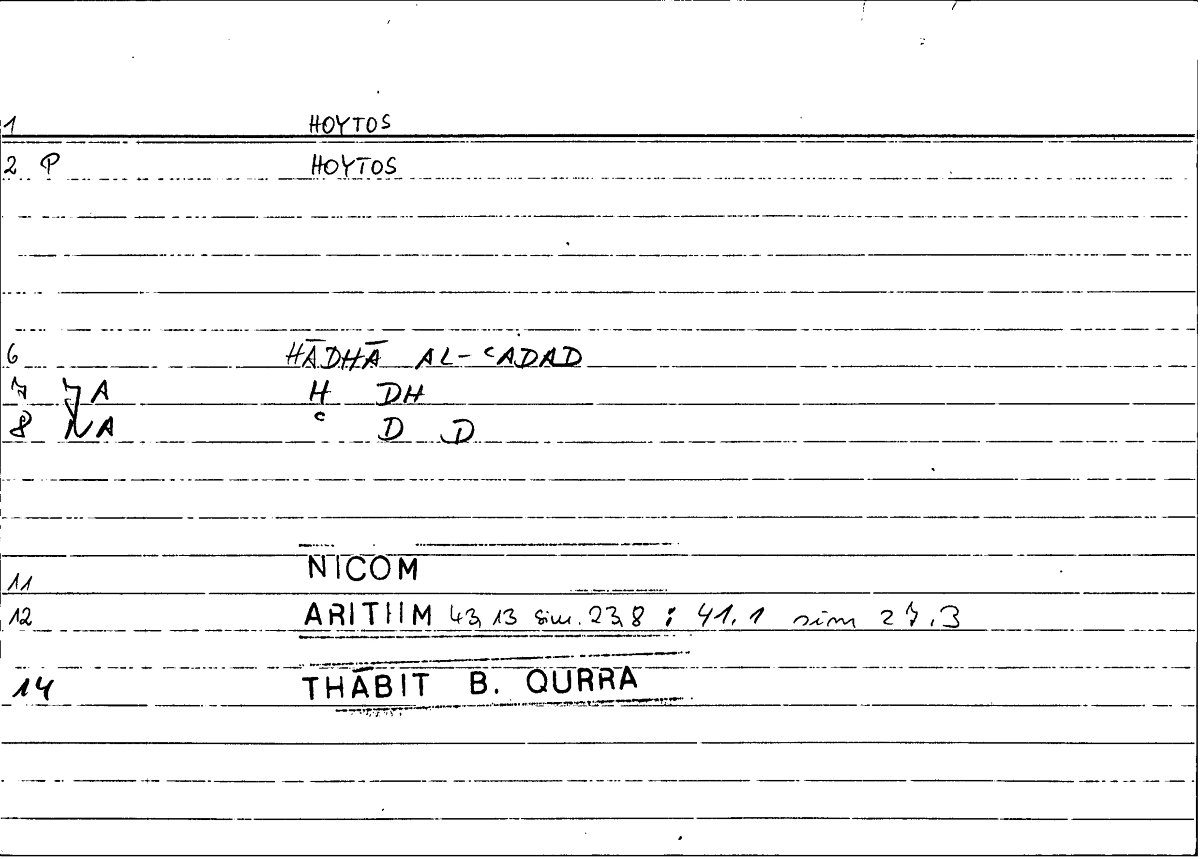 Filecard Nicom.Arithm.3128