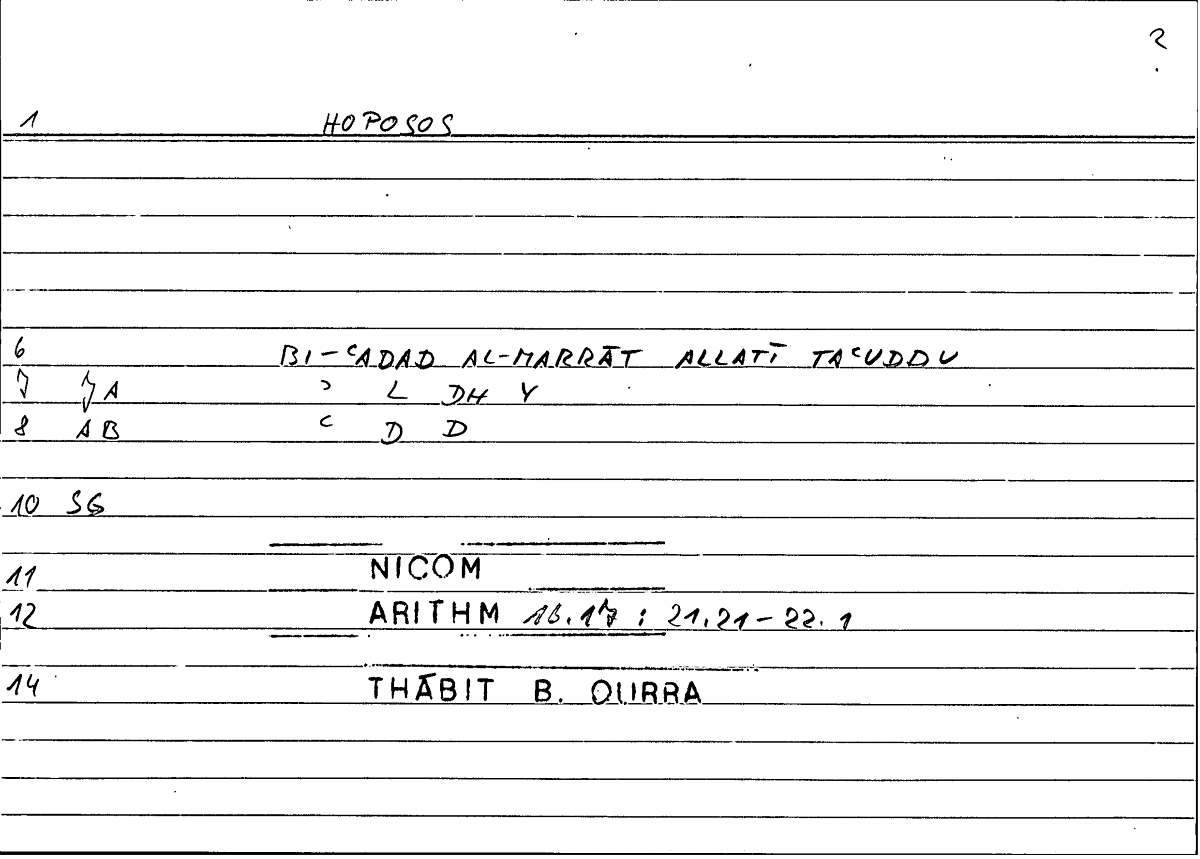 Filecard Nicom.Arithm.3144