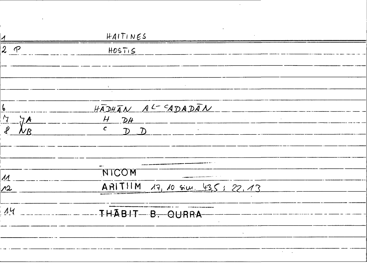 Filecard Nicom.Arithm.3146