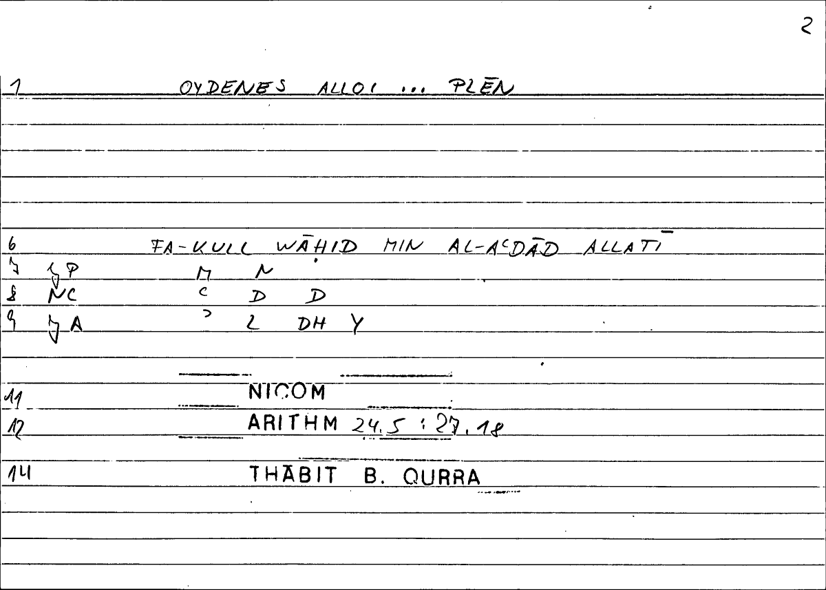 Filecard Nicom.Arithm.3192
