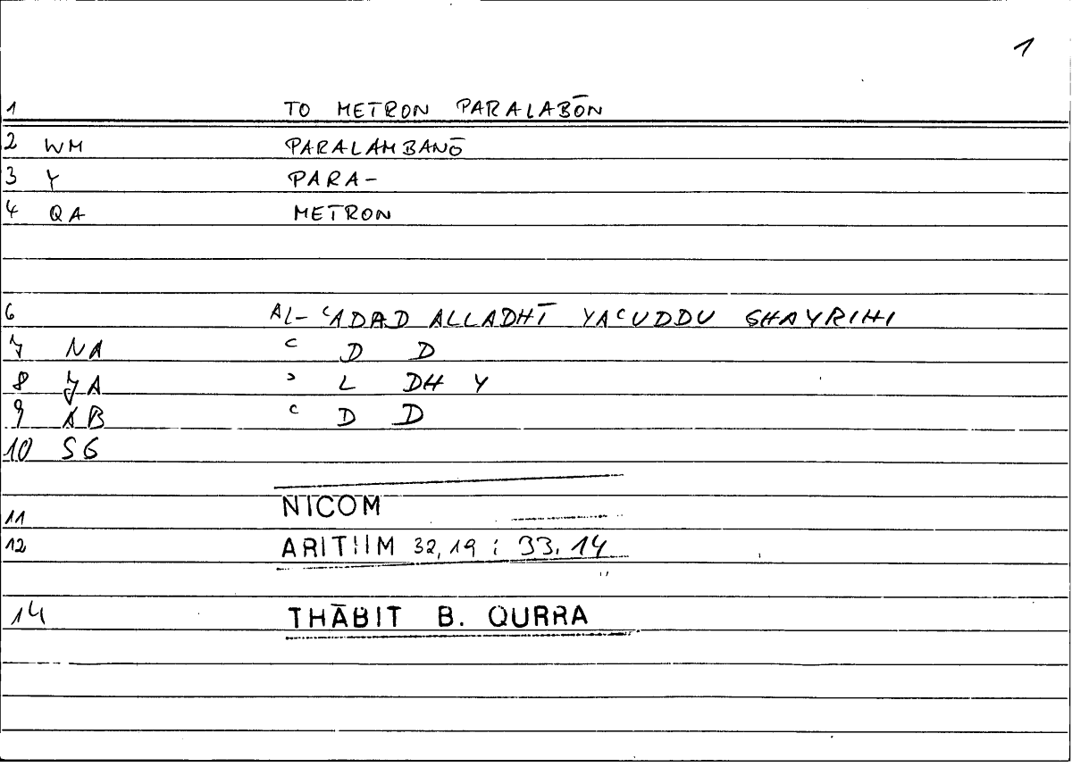 Filecard Nicom.Arithm.3193