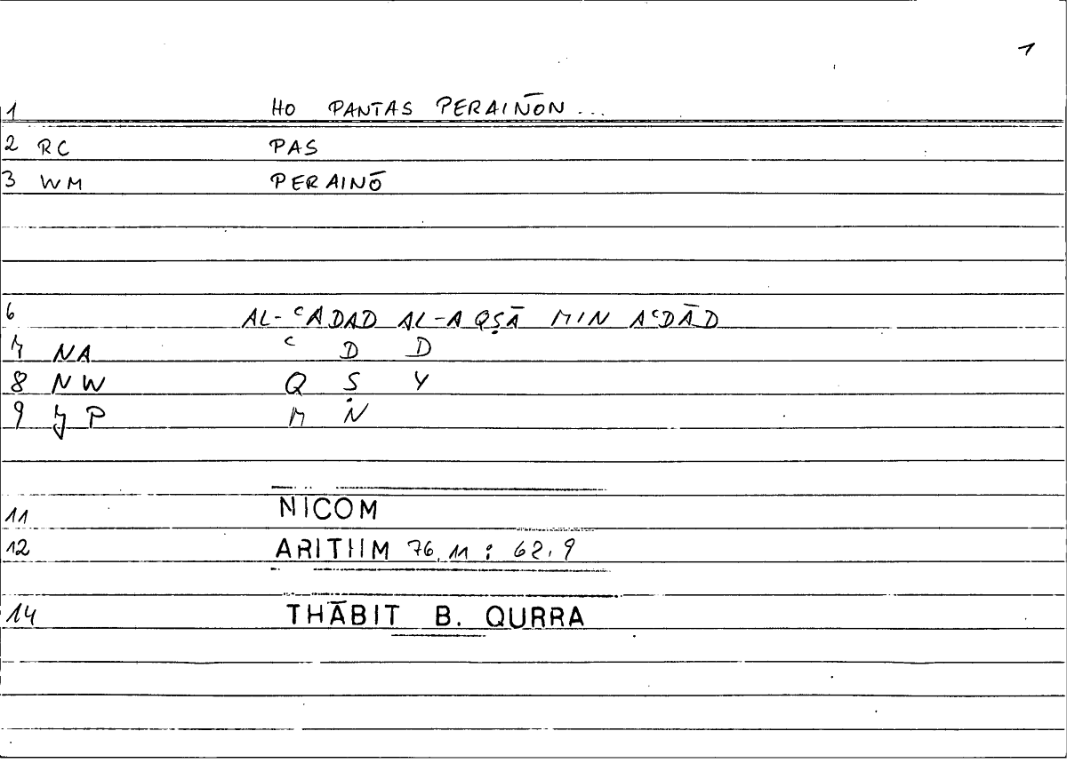 Filecard Nicom.Arithm.3197