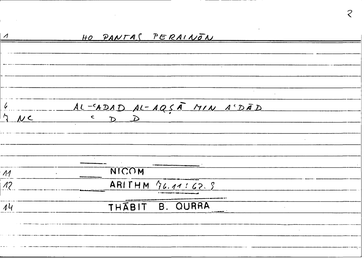 Filecard Nicom.Arithm.3198
