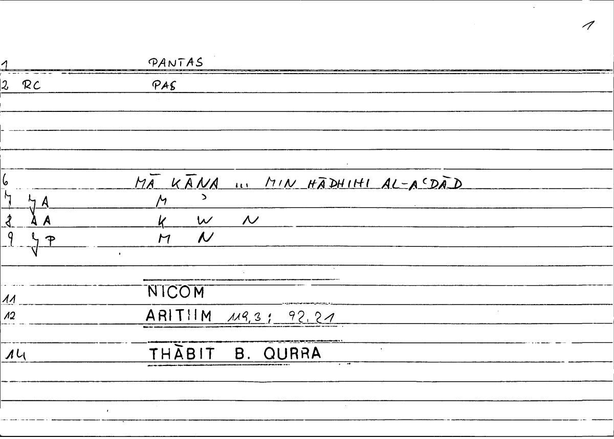 Filecard Nicom.Arithm.3199