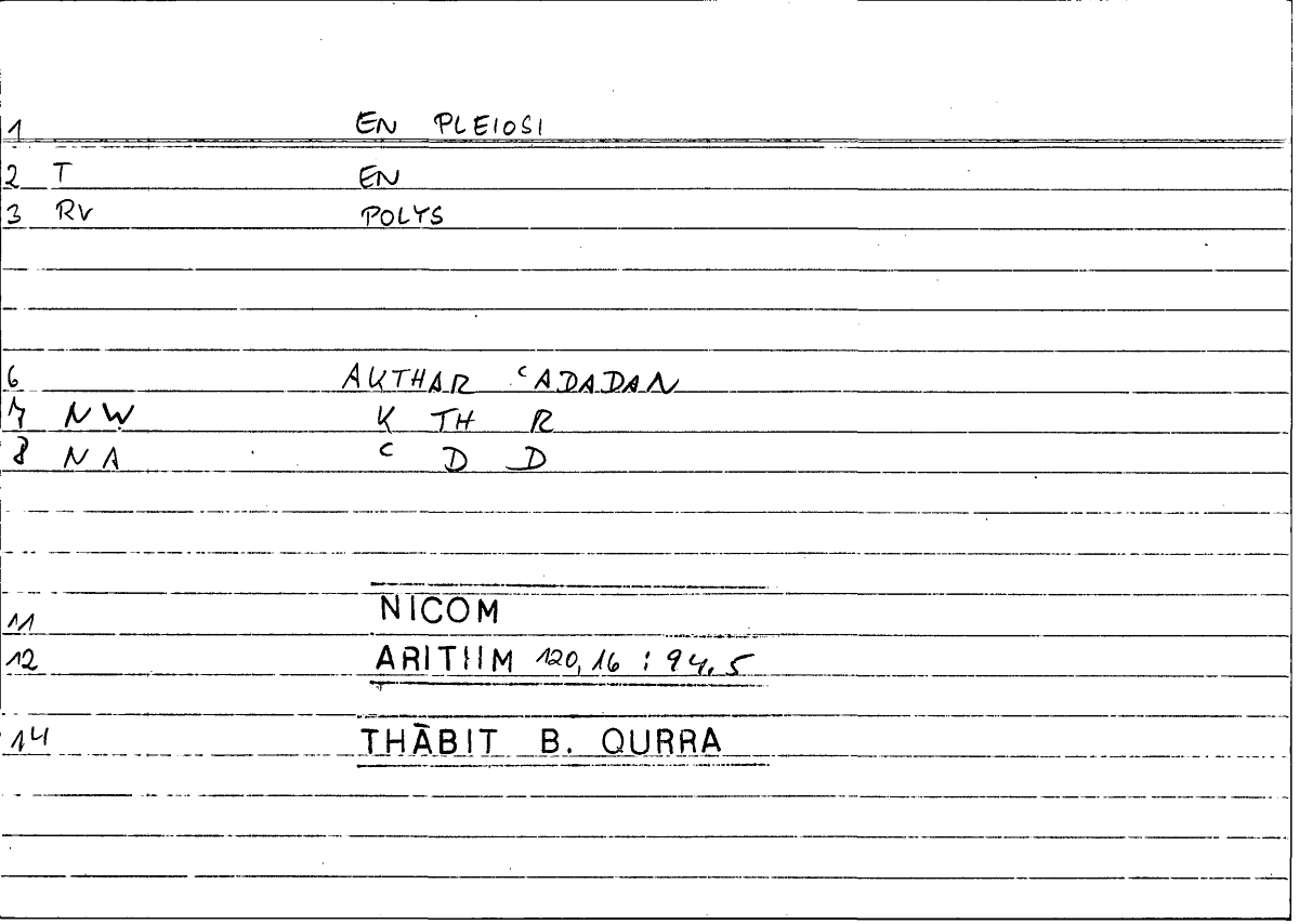 Filecard Nicom.Arithm.3215