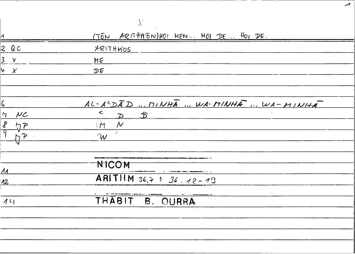 Filecard Nicom.Arithm.3230