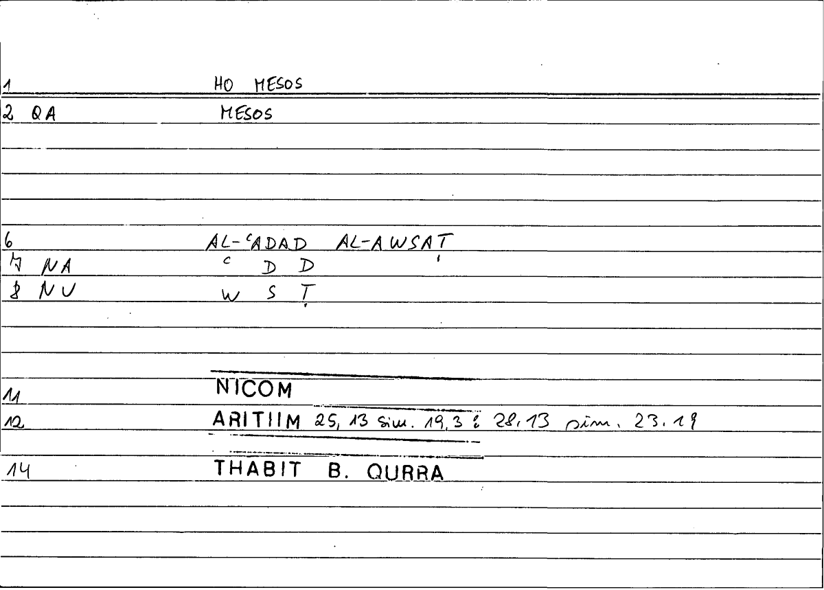 Filecard Nicom.Arithm.3237