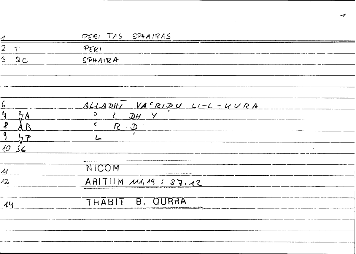 Filecard Nicom.Arithm.3261