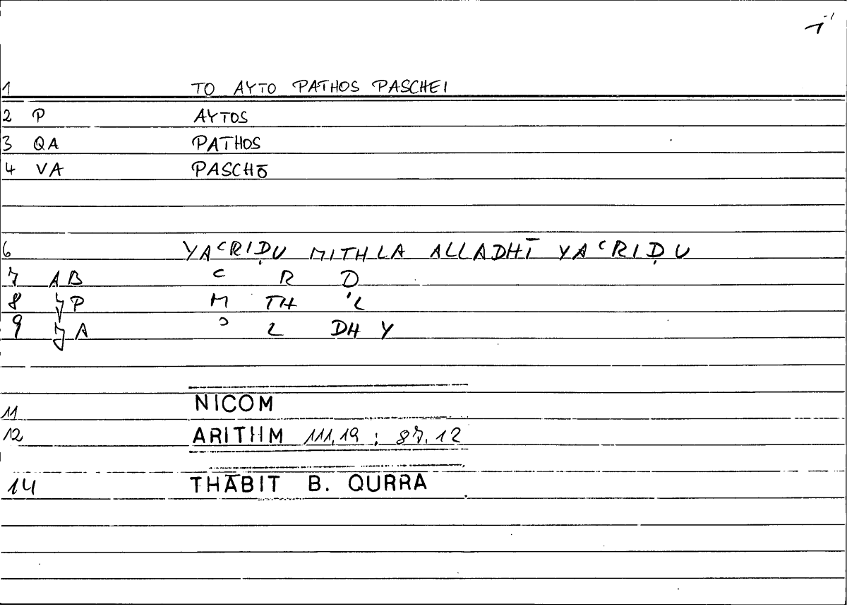 Filecard Nicom.Arithm.3265