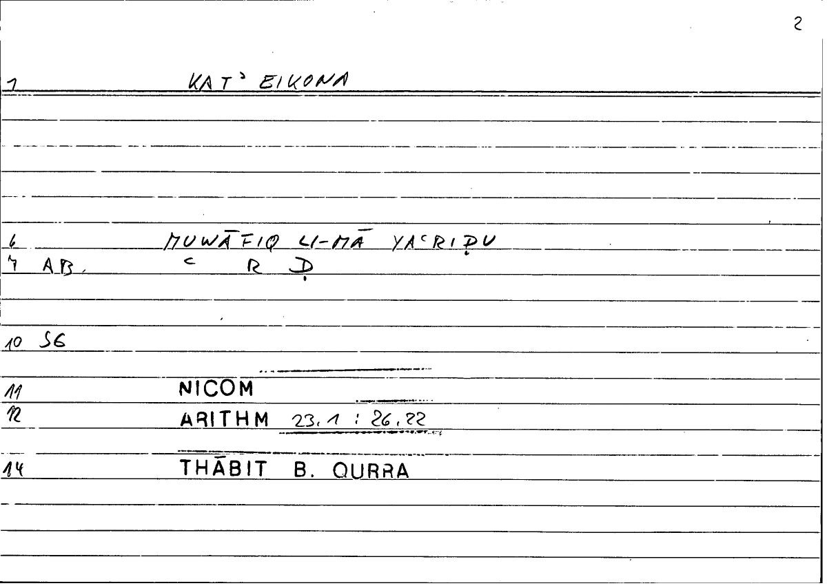 Filecard Nicom.Arithm.3277