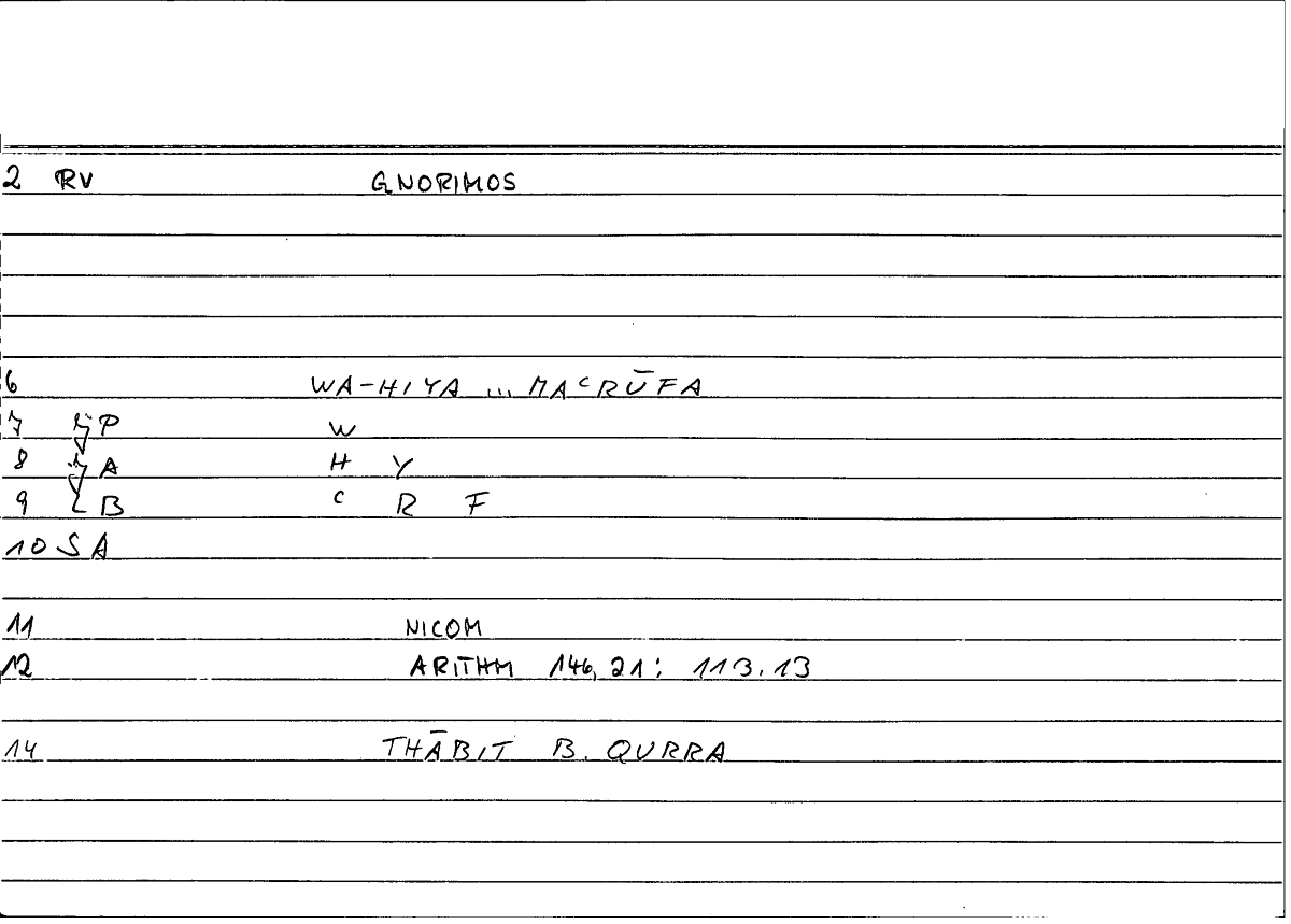 Filecard Nicom.Arithm.3279