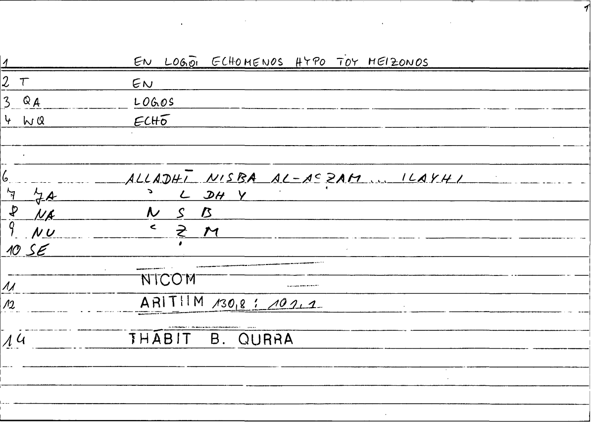 Filecard Nicom.Arithm.3294