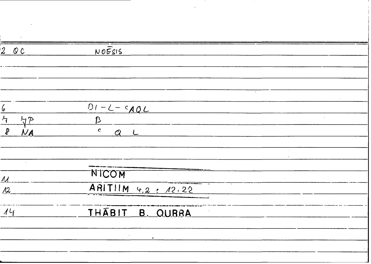 Filecard Nicom.Arithm.3310