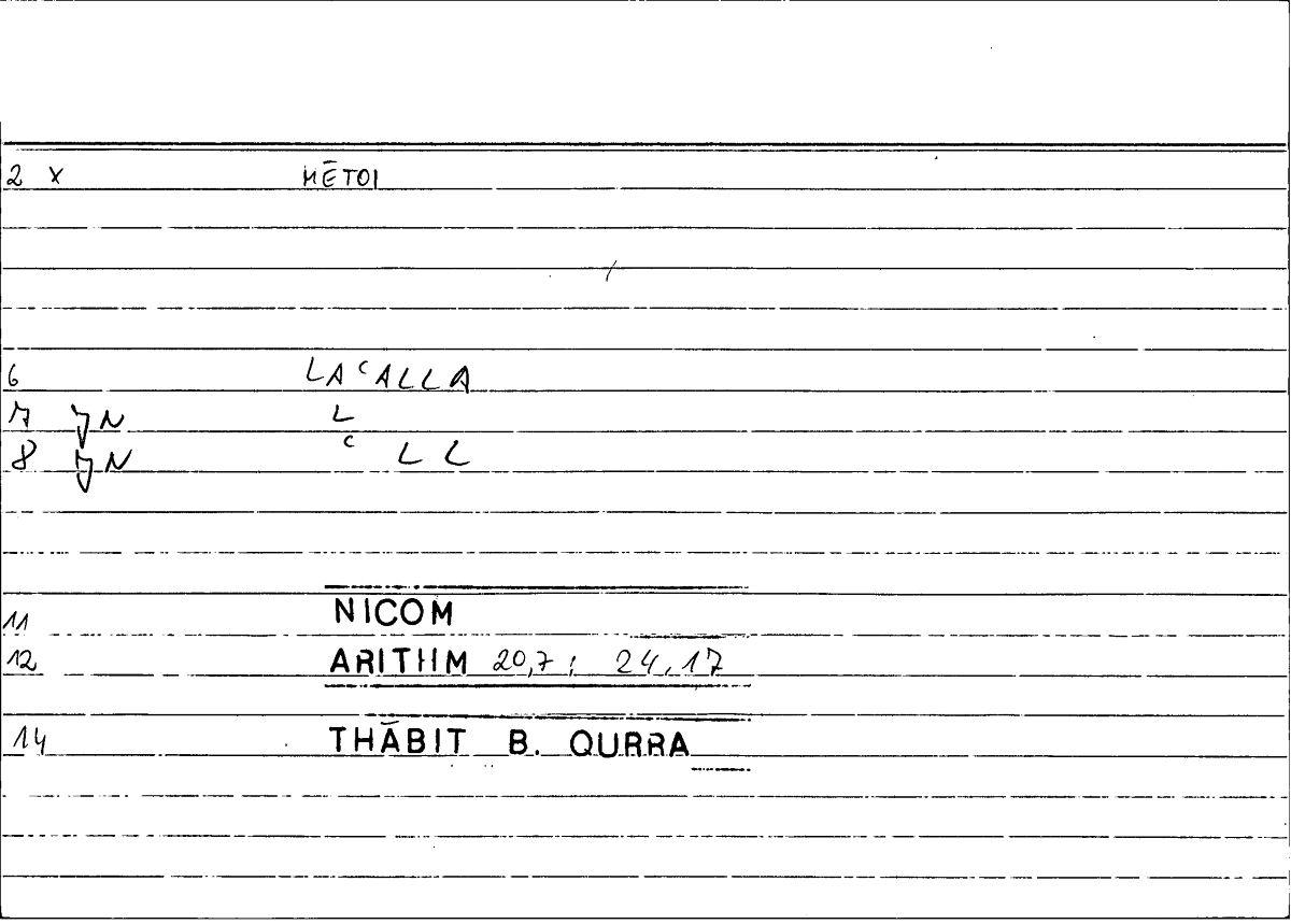 Filecard Nicom.Arithm.3333