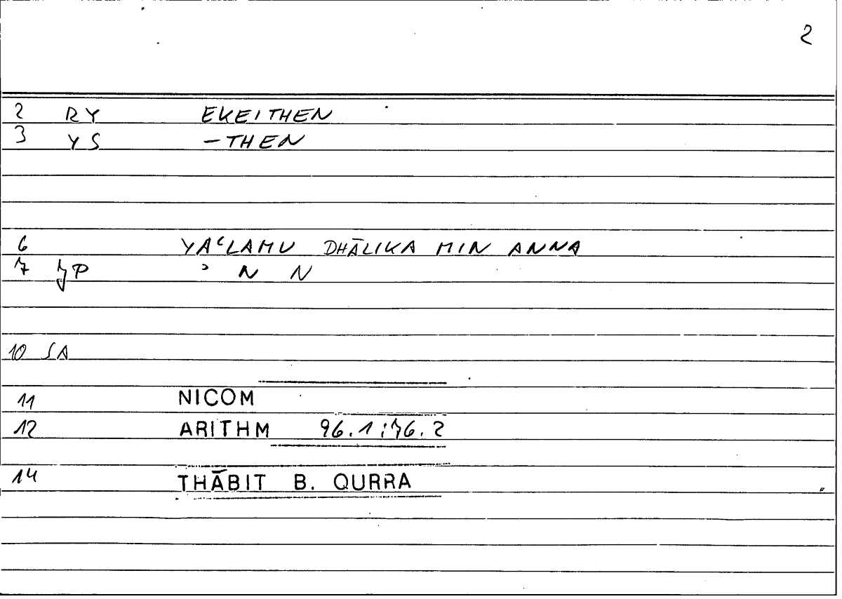 Filecard Nicom.Arithm.3340