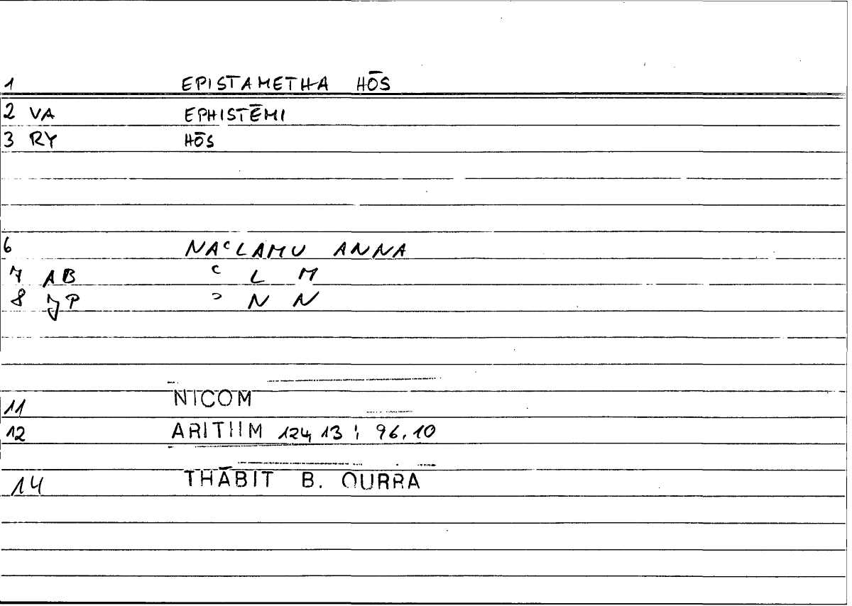 Filecard Nicom.Arithm.3357