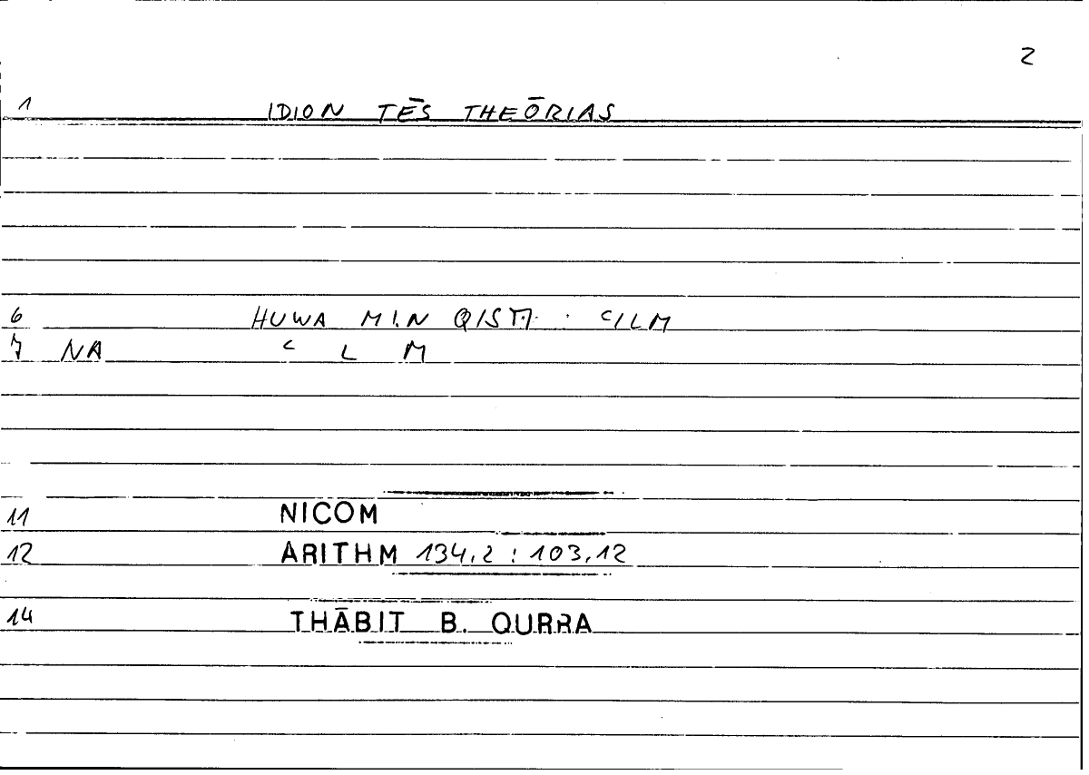 Filecard Nicom.Arithm.3384