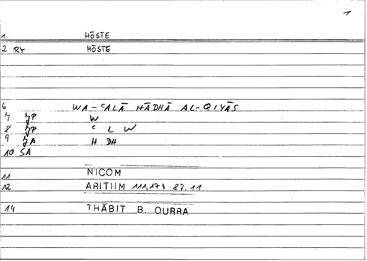 Filecard Nicom.Arithm.3416