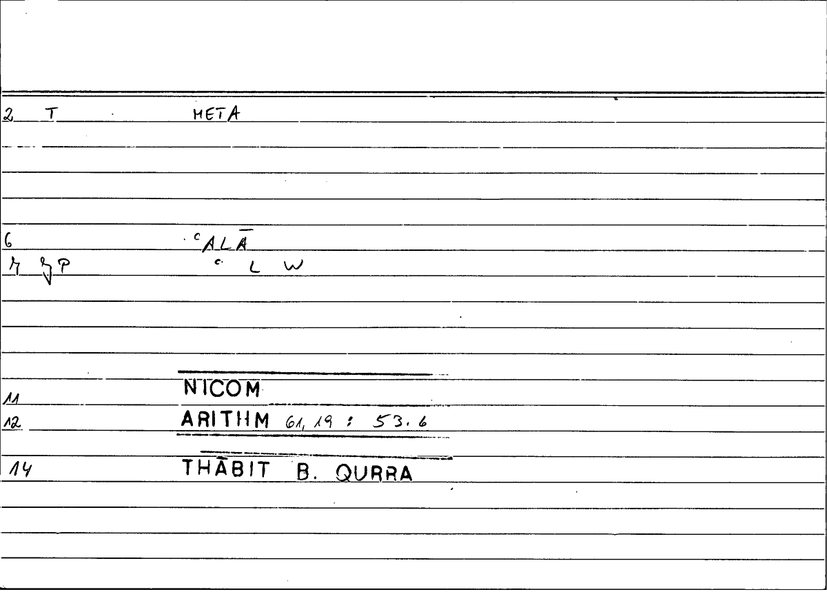 Filecard Nicom.Arithm.3434
