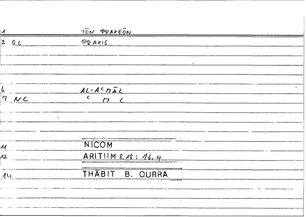 Filecard Nicom.Arithm.3455
