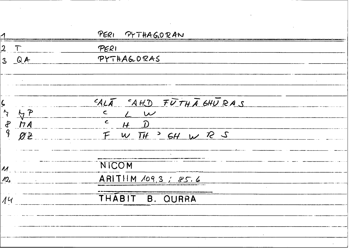 Filecard Nicom.Arithm.3483